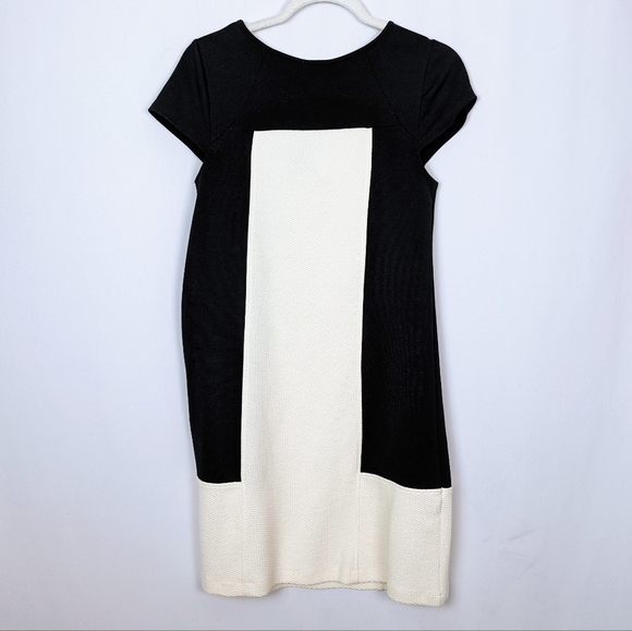 NEW ANTHROPOLOGIE Maeve sz.S Corby Shift  Black Motif Colorblock Panel Dress - Picture 4 of 12